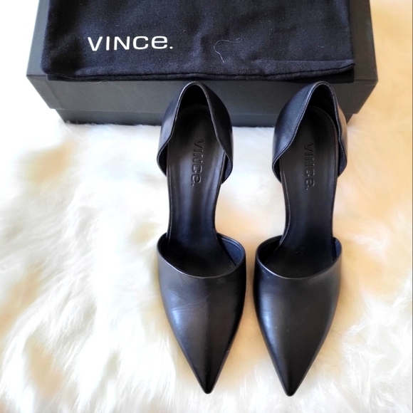 Vince Shoes - Vince Claire Pointed Toe Leather Heels